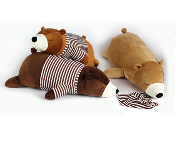 Bear in T-shirt Soft Plush Anti-Stress Hugging Pillow