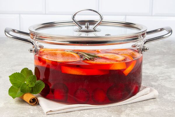 Heat-Resistant Glass Stock Pot w/ Glass Lid
