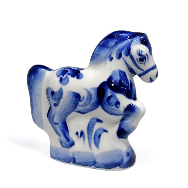 Lucky Gzhel Porcelain Horse Figurine for 2026