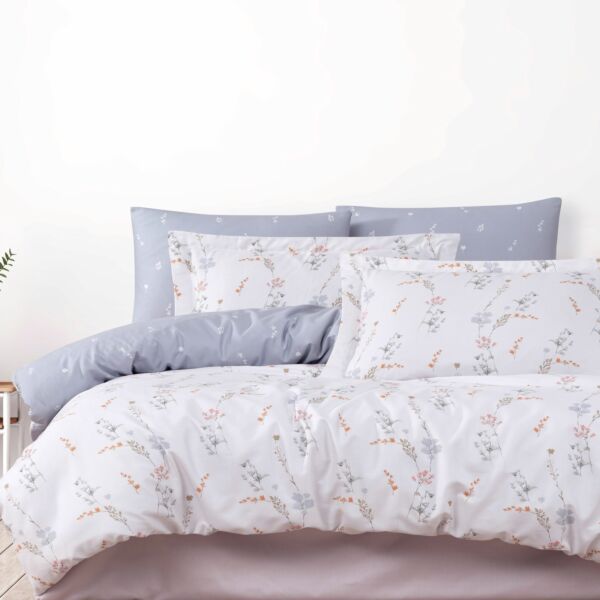 Perimelis 100% Cotton Sateen Duvet Cover Set of 5