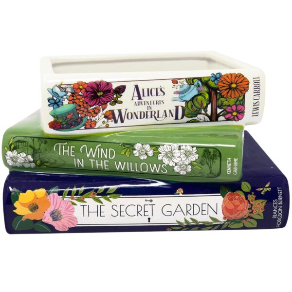Stacked Books Decorative Ceramic Planter