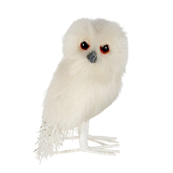  Handmade White Christmas Owl Decoration 6.3&quot;