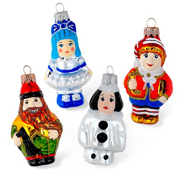 Buratino Glass Christmas Ornament Set of 4
