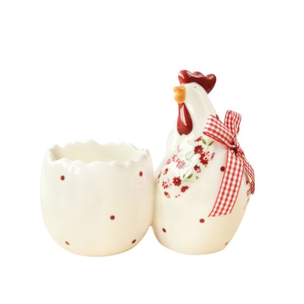 Polka Dot Chicken Ceramic Egg Cup