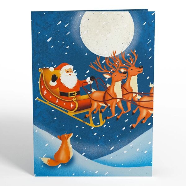 Christmas Sleigh Ride Music and Lights Greeting Card 
