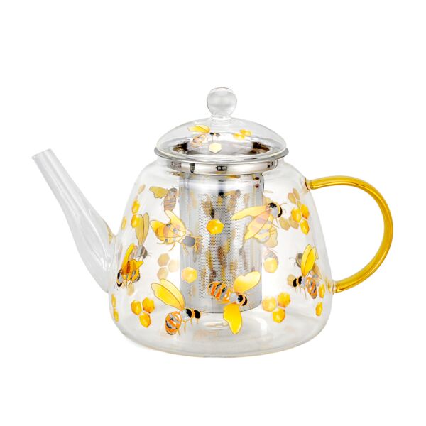Honey Bee Heat Resistant Glass Teapot with Infuser