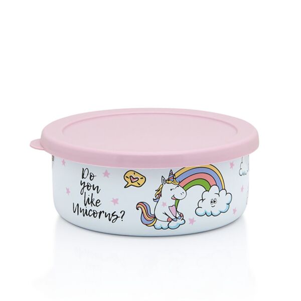 Little Unicorn Enamel Food Container with Lid