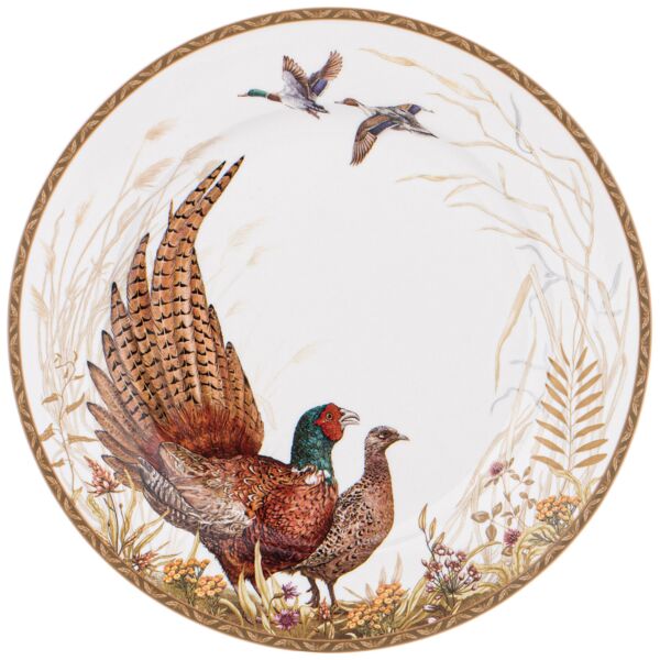 Pheasant Couple Decorative Porcelain Dinner Plate