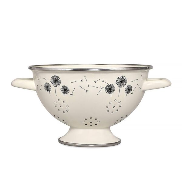 Dandelions Vintage Enamel Colander / Strainer