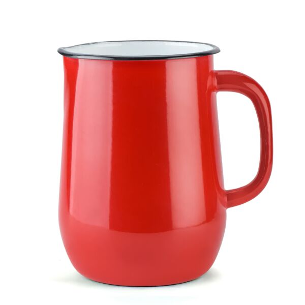 Red Vintage Enamel Jug Pitcher