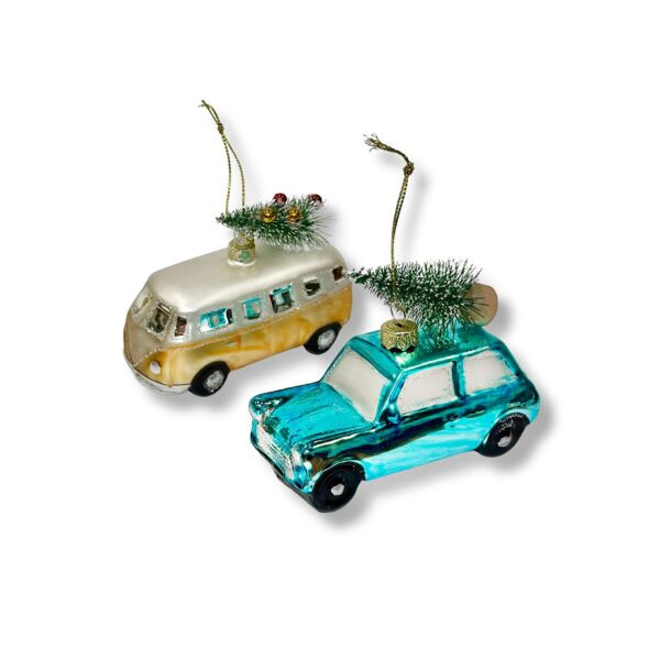 Retro Car Christmas Tree Ornament Set of 2
