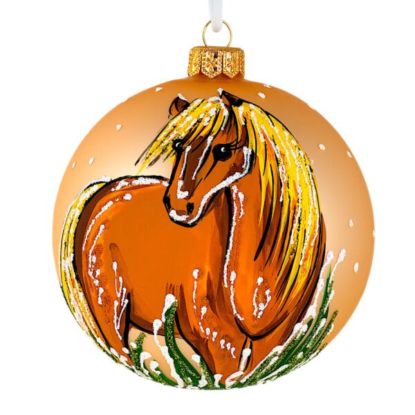 Horse Symbol of 2026 Glass Christmas Tree Ornament