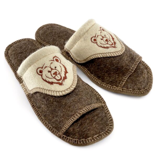 Bear Men&#039;s Wool Slippers. Felt