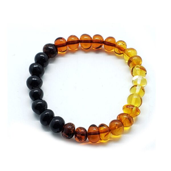 Honey and Cherry Multicolor Amber Stretch Bracelet