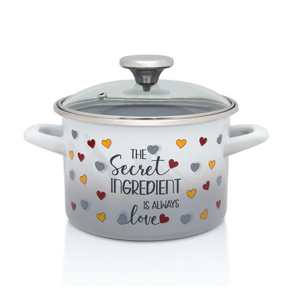 The Secret Ingredient Enamel Stock Pot with Glass Lid