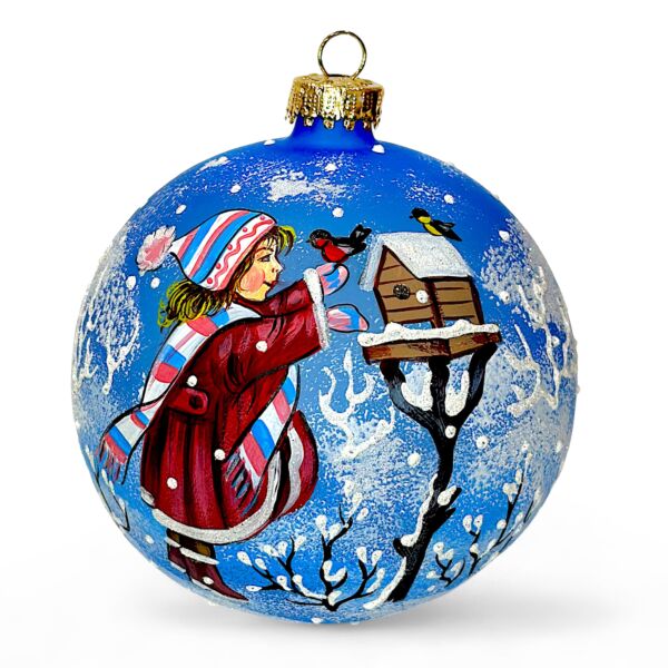 Collectible Hand-Painted Glass Ornament – Christmas Girl | Premium Holiday Design
