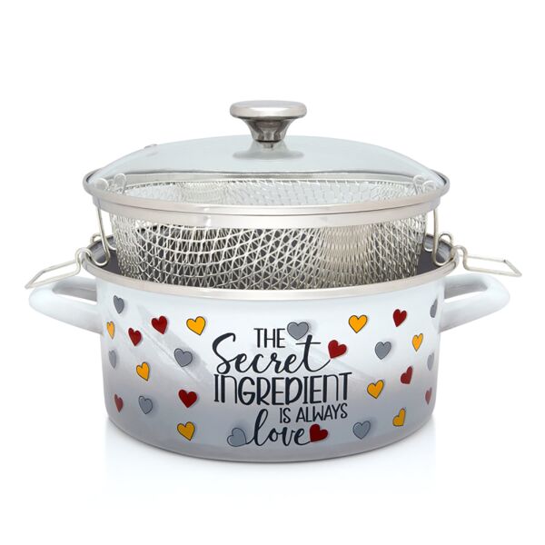 The Secret Ingredient Enamel Cooking Pot with Frying Basket
