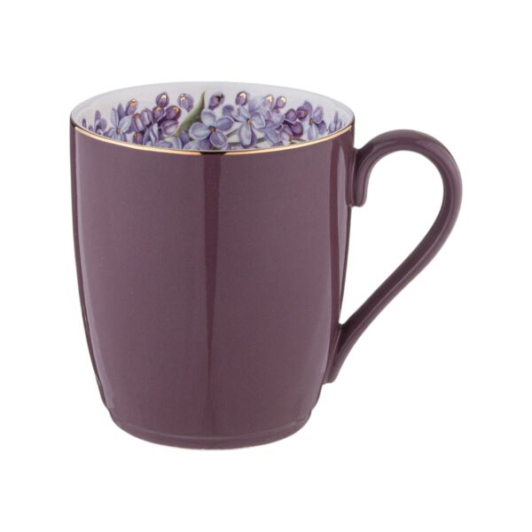 Lilac Burgundy Porcelain Mug in Gift Box