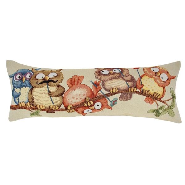 Owls on Branch Gobelen Tapestry Pillow