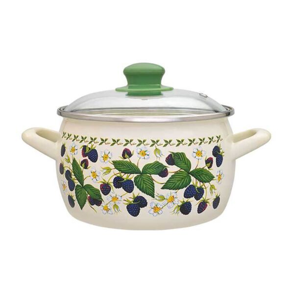 Blackberry Enamel Casserole with Glass Lid