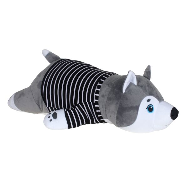 Husky in T-shirt Soft Plush Anti Stress Hugging Pillow