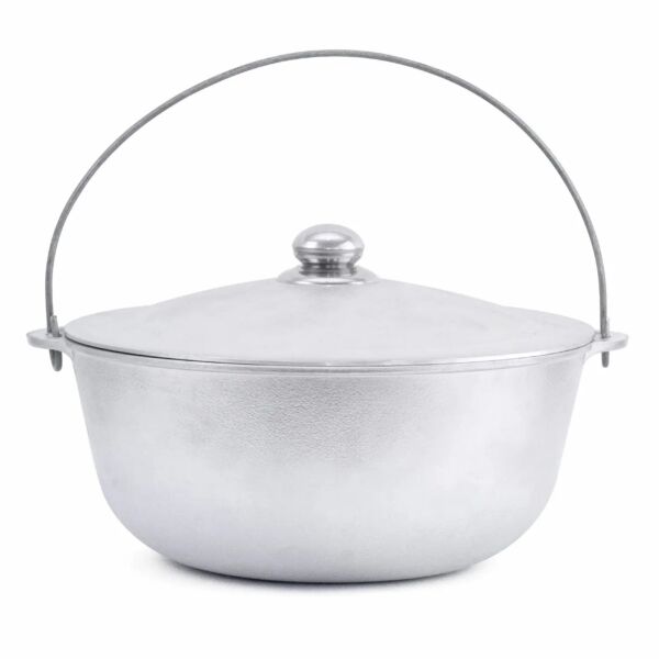 Aluminium Camp Fire Cooking Pot with Handle and Lid (Kazan)