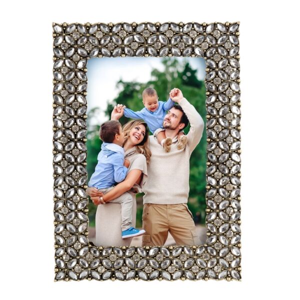 Silver Rhinestone Wedding Picture Frame 