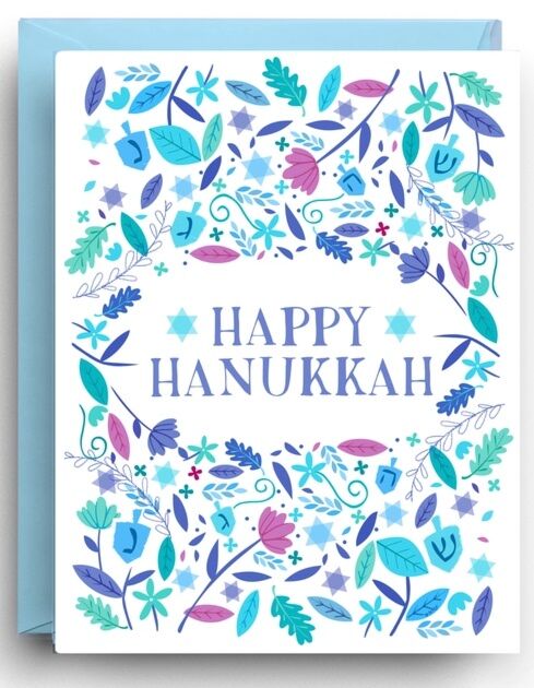 Hanukkah Cards - Happy Hanukkah Floral