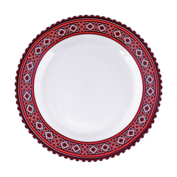 Slavic Pattern Porcelain Dessert Plate VISHIVANKA 8&quot;