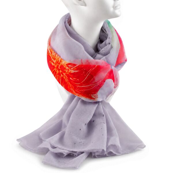 Double-Sided Shawl Pink Watercolor Flowers