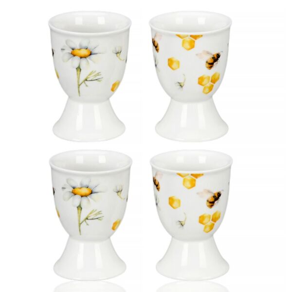 Tea and Honey Porcelain Egg Cup Set of 4