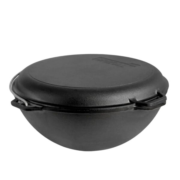 Cast Iron Asian Cauldron with Grill Pan Lid Kazan