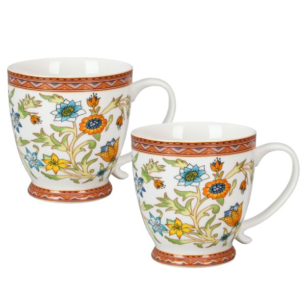 Fleurs des Prairies Bone China Mug Set of 2 in Gift Box