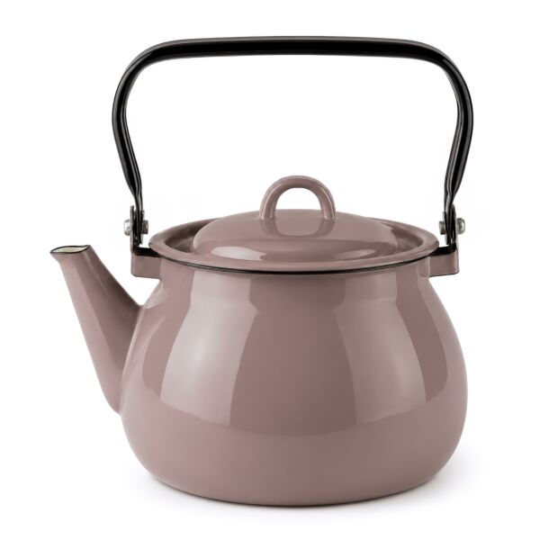 Taupe Vintage Enamel Kettle 2.7 qt