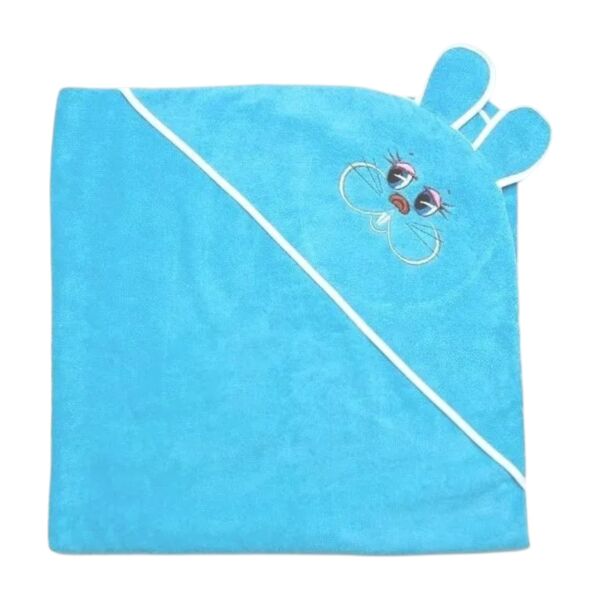Terry Bath Towel for Kids Blue Bunny