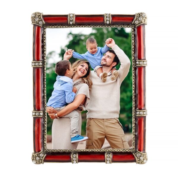 Rhinestone Red Enamel Picture Frame 5x7&#039;&#039;