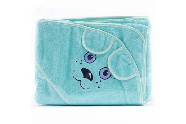 Terry Bath Towel for Kids Blue Bear
