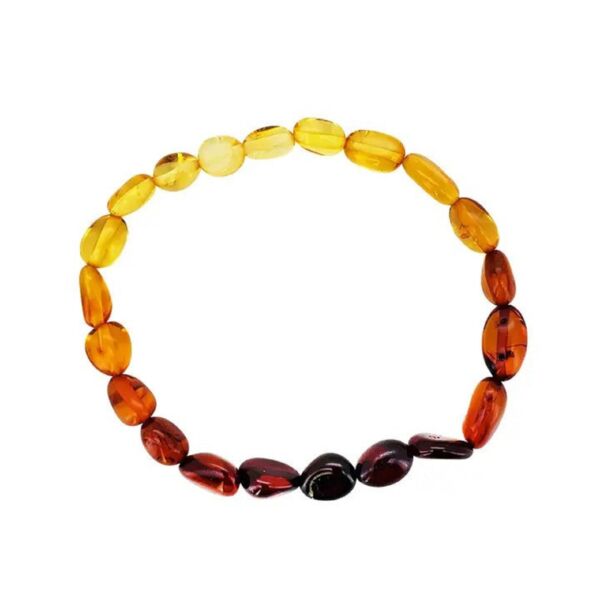 Honey and Cherry Multicolor Amber Small Stretch Bracelet