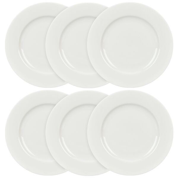 STPGoods Basic Line Bone China Dinner Plates Set of 6 pcs