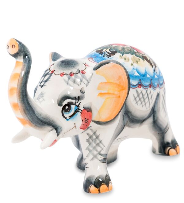 Elephant Handmade Majolica Ceramic Figurine