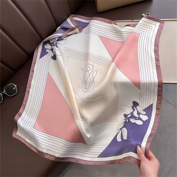 Silk Feeling Neckerchief Pastel Geometry