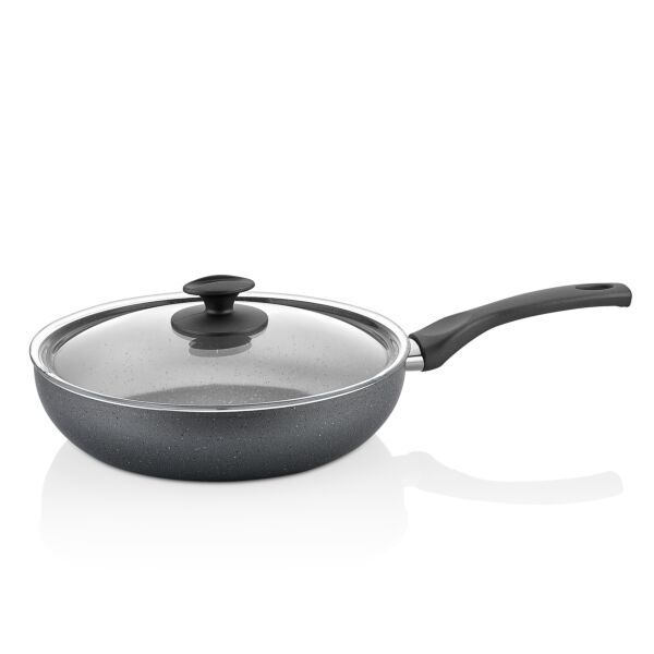 FRED Everyday Granite Non-Stick Deep Saute Frying Pan with Glass Lid