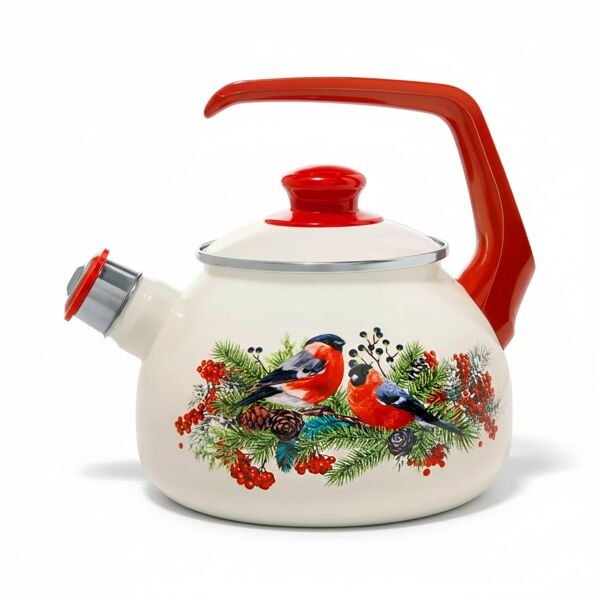Bullfinch Vintage Enamel Whistling Kettle
