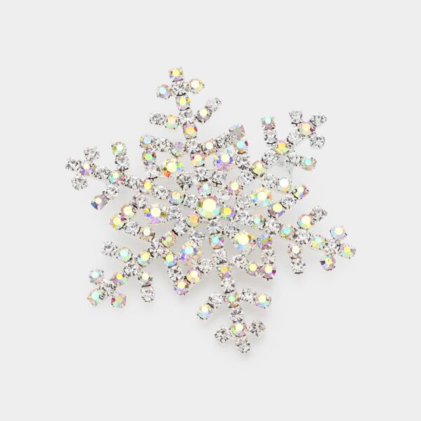Small Crystal Snowflake Pin Brooch