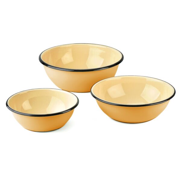 Cream Enamel Bowl Set of 3