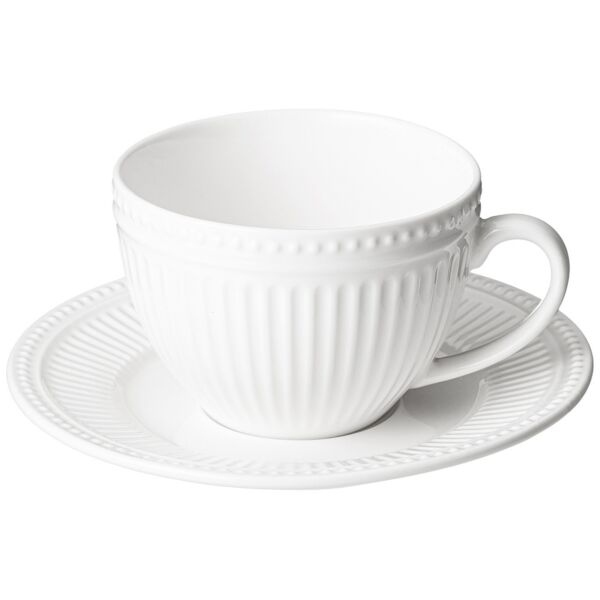 Porcelain Tea Cup and Saucer White Grace