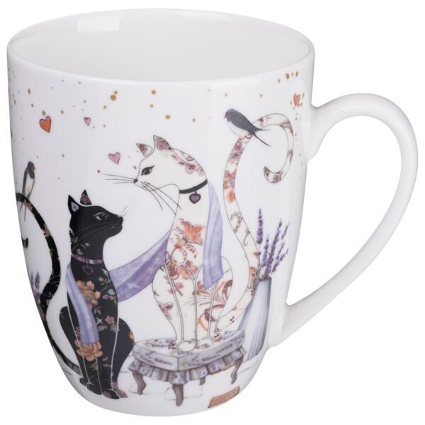 Lavender Cats Porcelain Mug