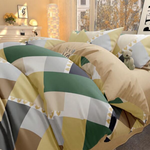 Cotton Duvet Cover Set with 2 Pillowcases Diamond Serenity