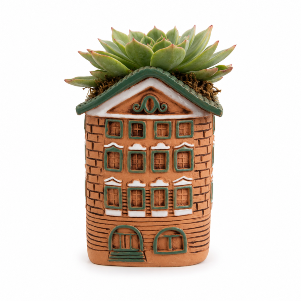 Handmade Ceramic Planter Pot Terracotta Dutch House