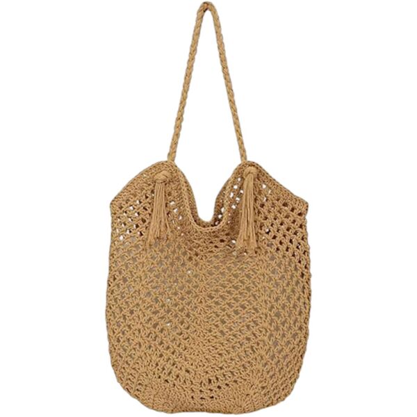 Summer Handmade Straw Mesh Bag (beige)